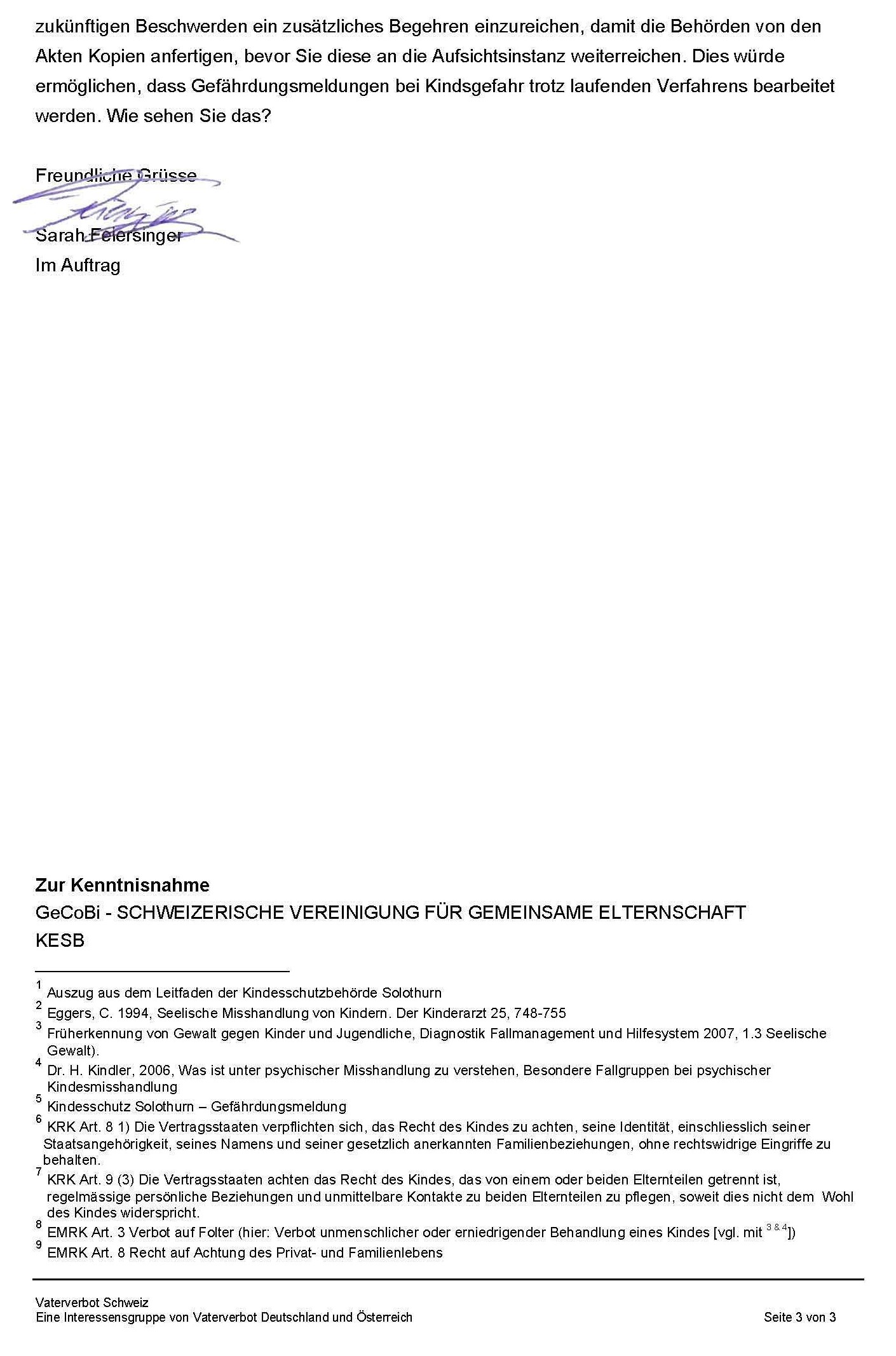 Anfrage Guido Marbet Gefährdungsmeldung S3
